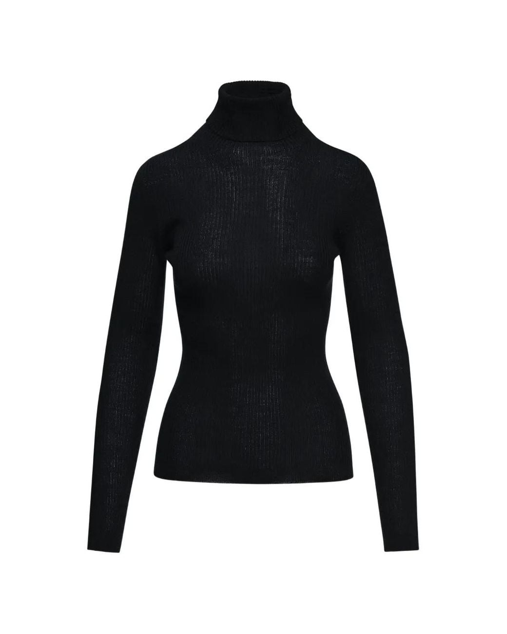 Essentiel Antwerp Black Kelmuse2 Ribbed-Knit Turtleneck Sweater