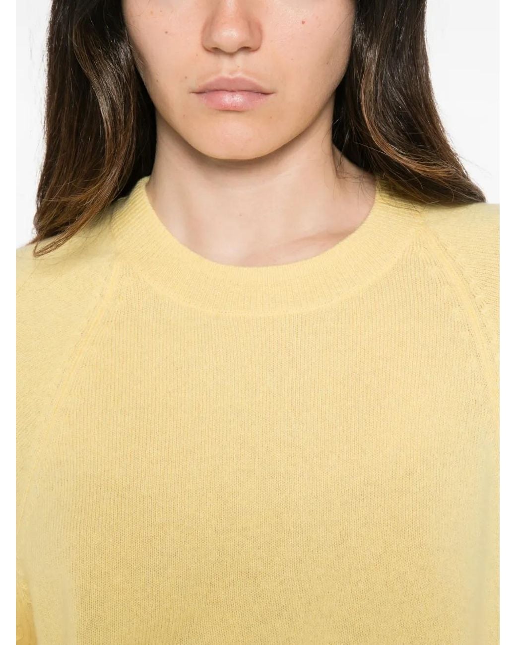 ABSOLUT CASHMERE Yellow Leana Raglan-Sleeve Cashmere Sweater