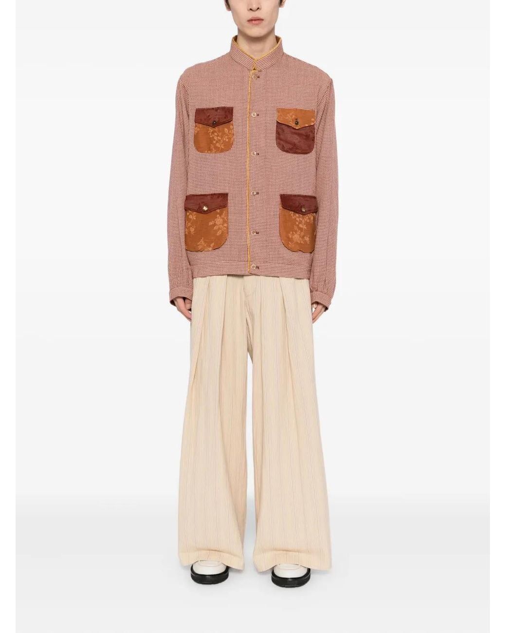 Commun's Natural Striped Trousers for men