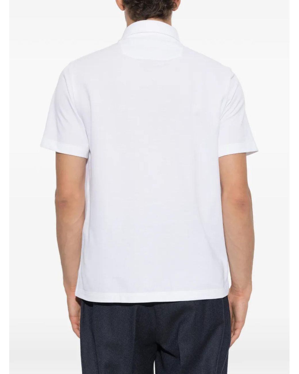 Brioni White Short-Sleeve Polo Shirt for men