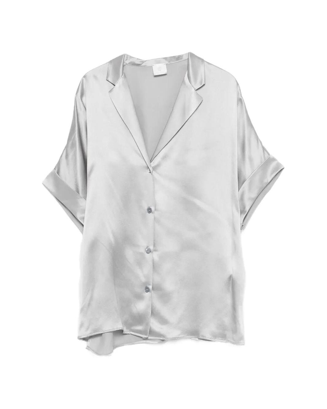 Eleventy Gray Silk Shirt