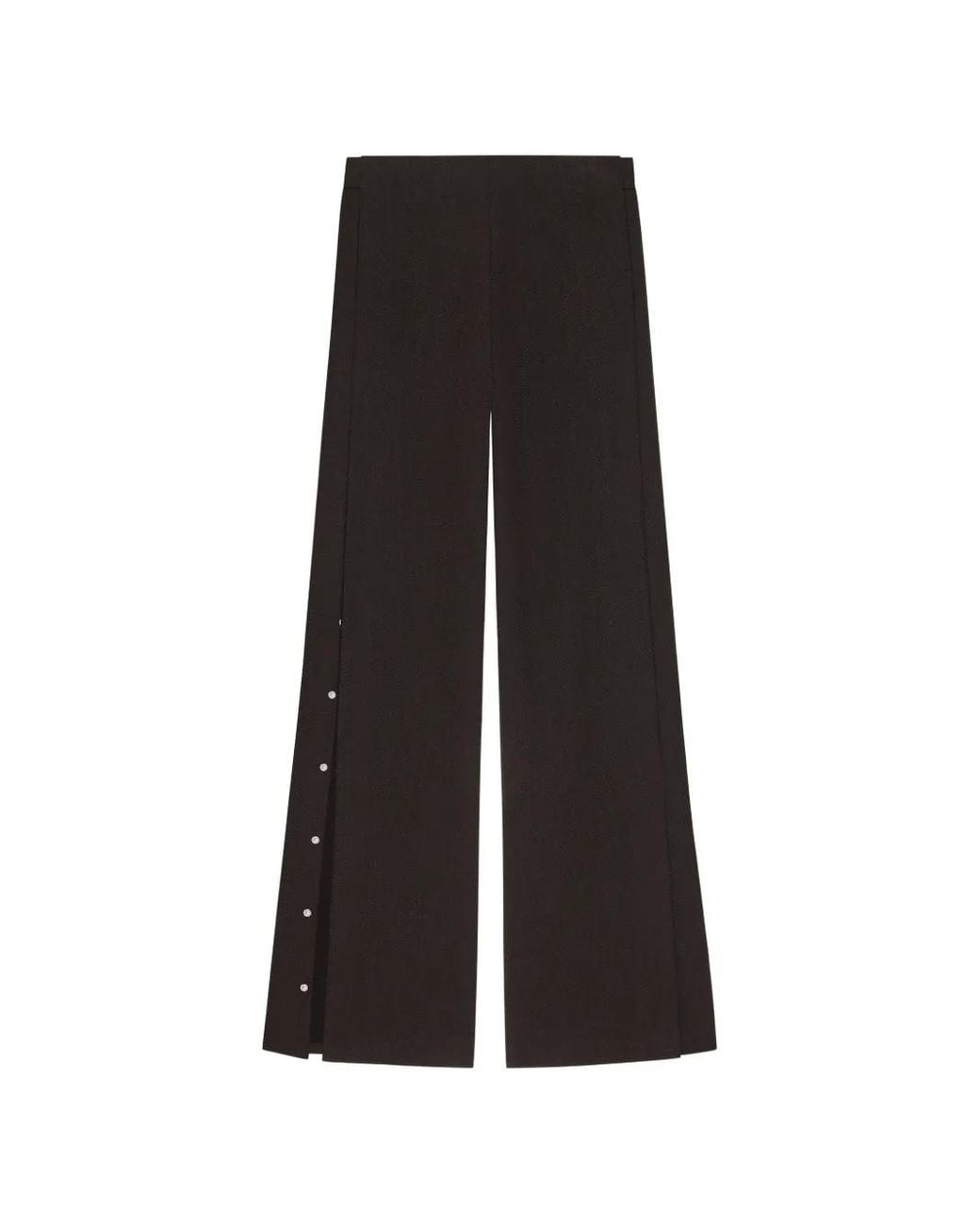 Courreges Black Snap-Detail Heathered Trousers