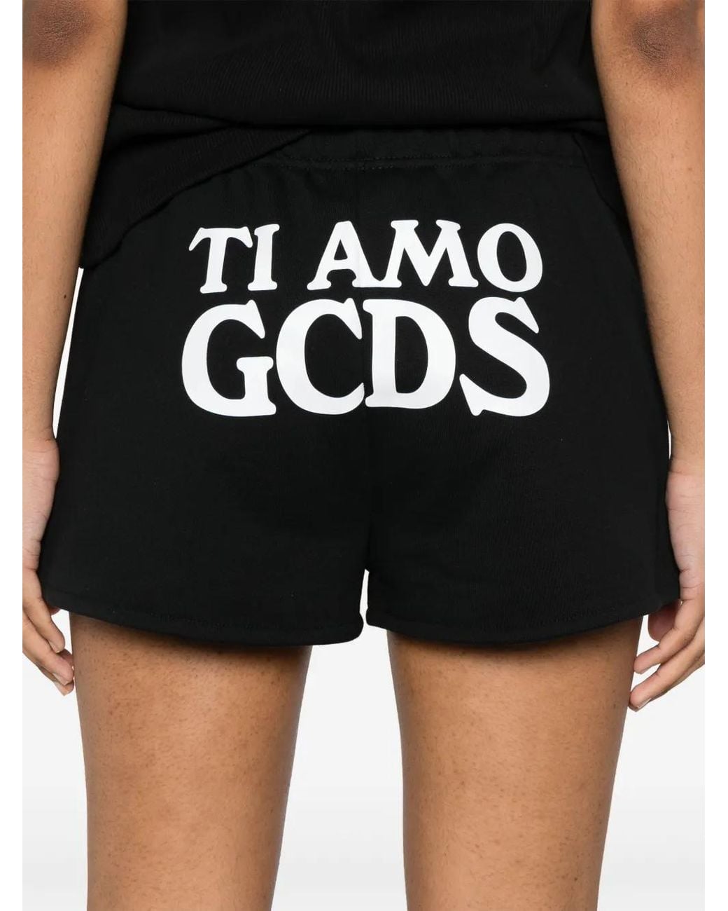 Gcds Black Ti Amo Sports Shorts