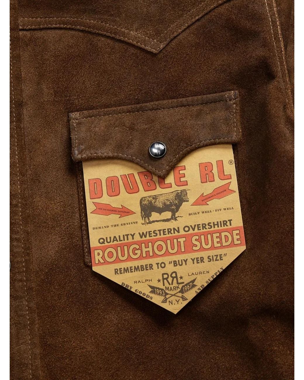 RRL Brown Suede Shirt Jacket for men