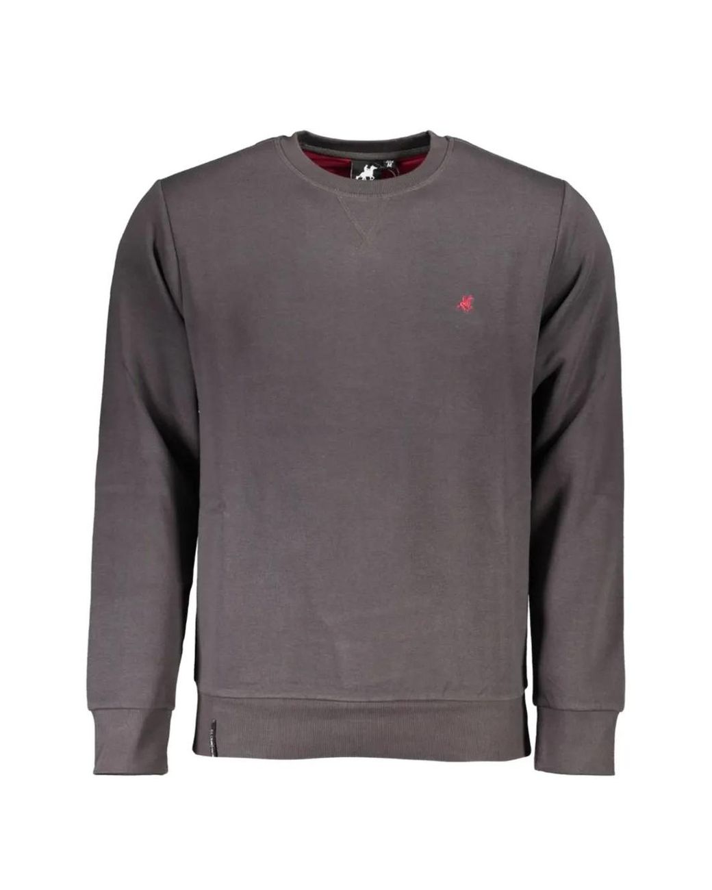 U.S. Grand Gray Embroidered-Logo Crew-Neck Sweatshirt for men