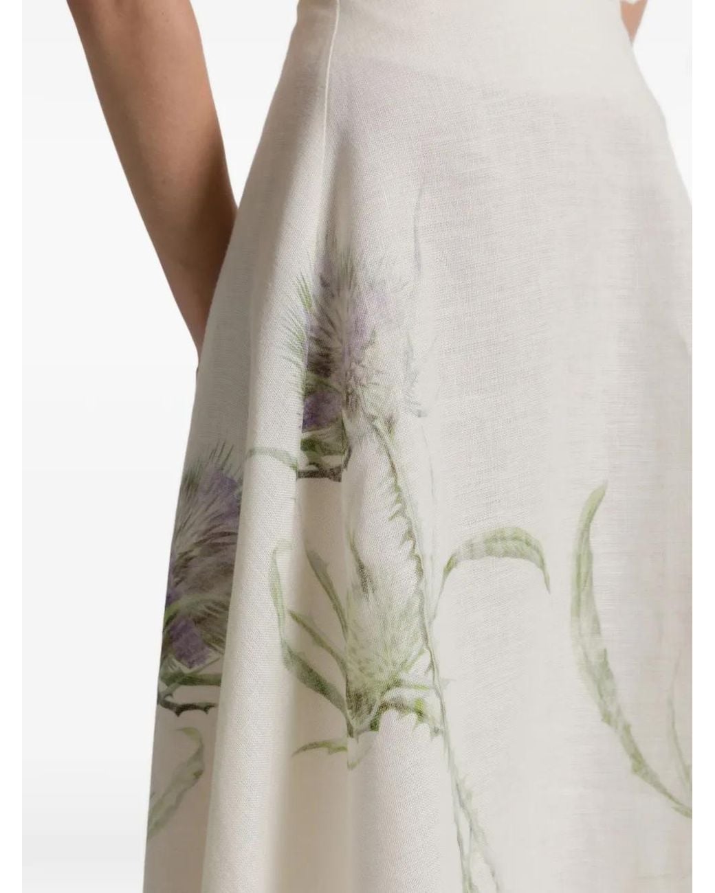 Alberta Ferretti White Linen Skirt
