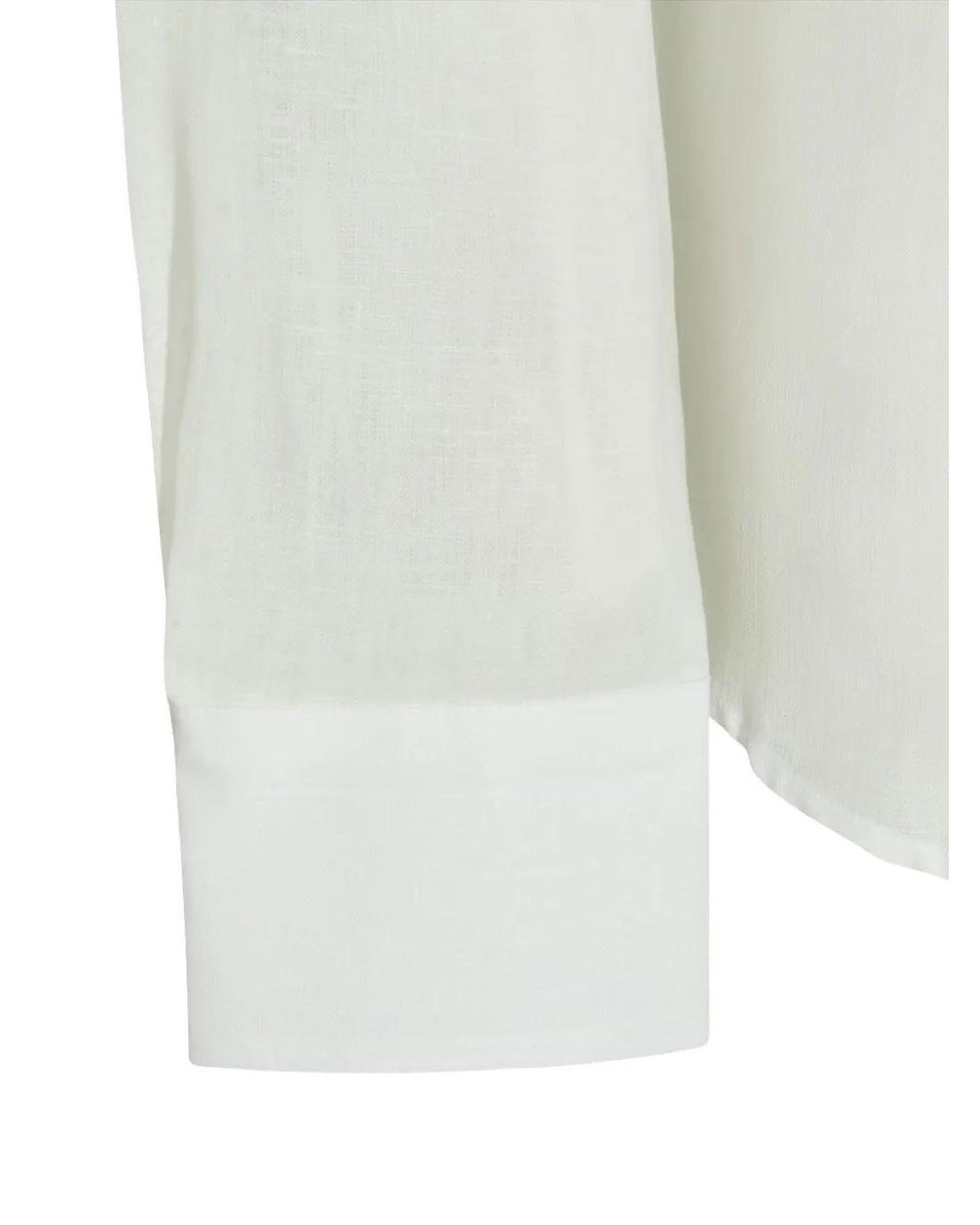Canali White Chemise En Lin À Col Italien for men