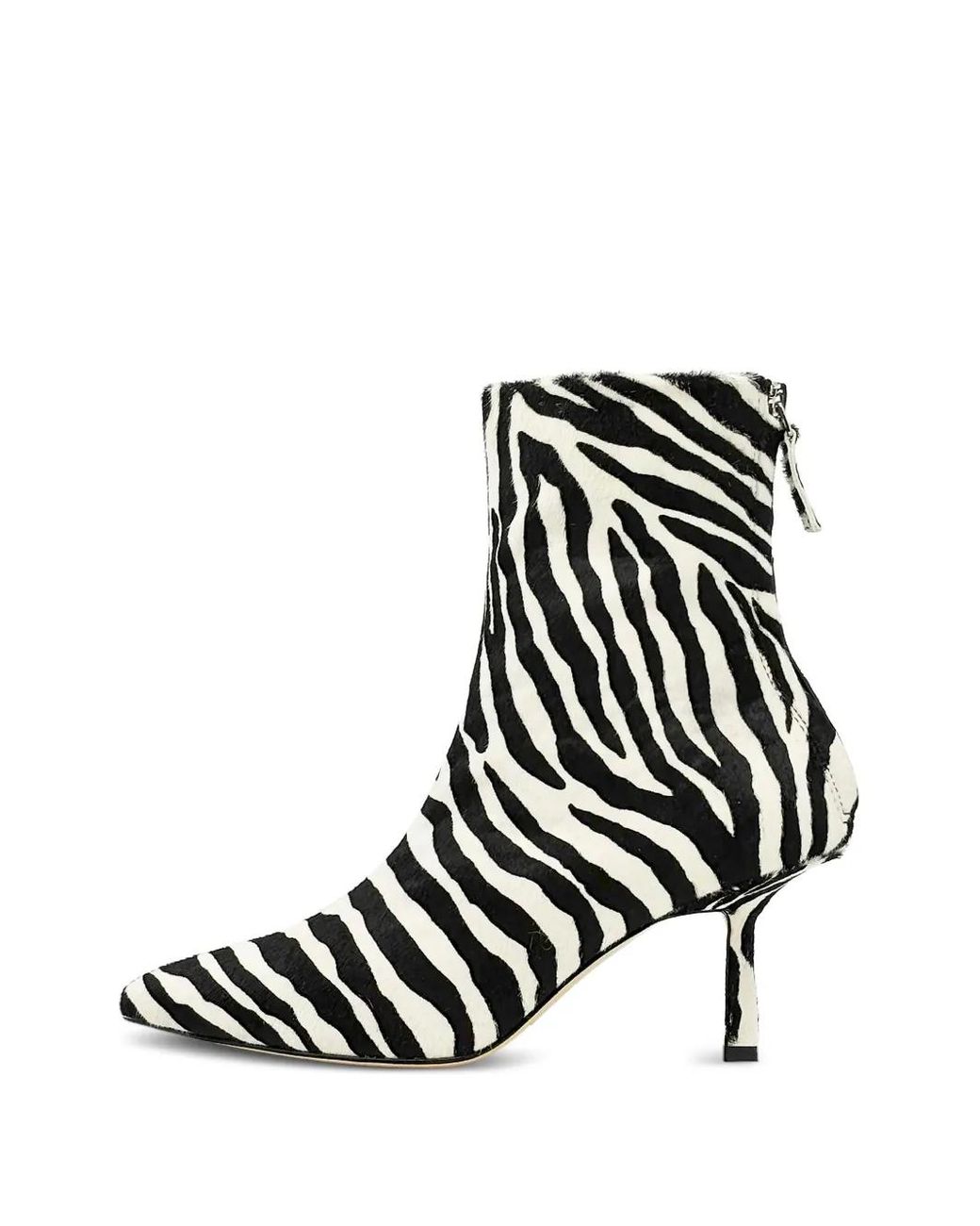 STUDIO AMELIA Black Petra Zebra-Print Ankle Boots