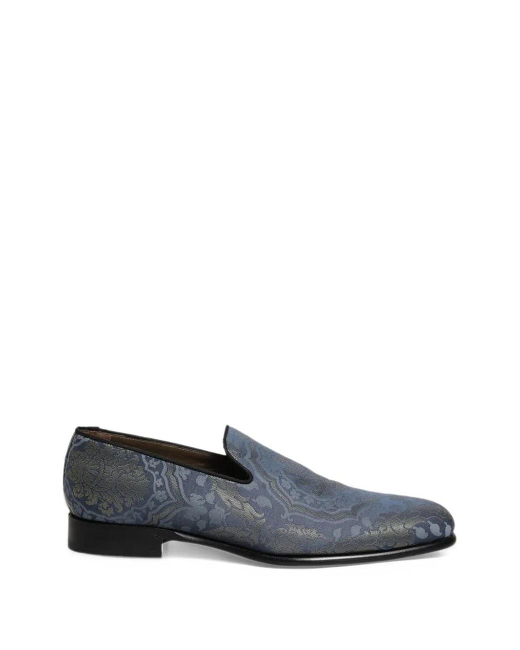 Dolce & Gabbana Blue Floral-Brocade Slip-On Loafers for men