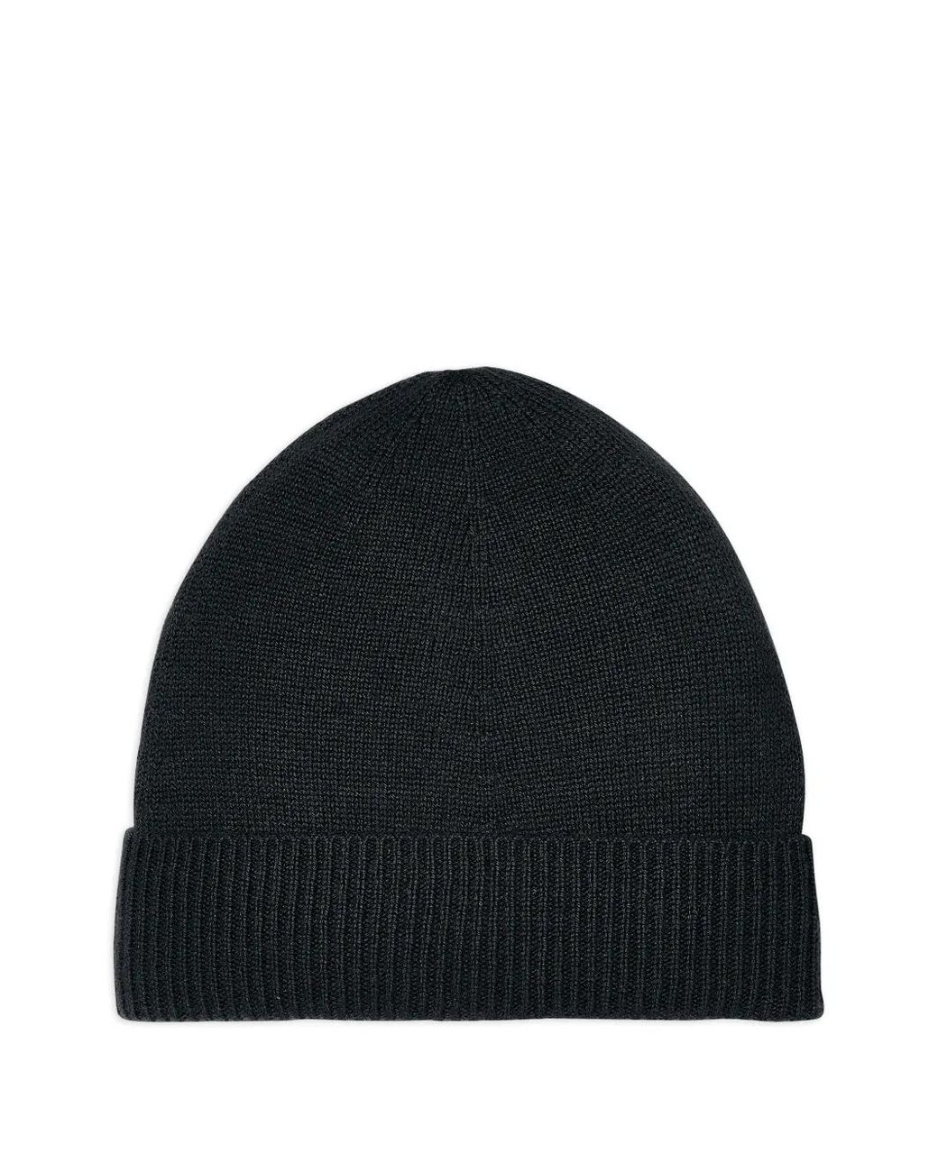 Bompard Black Ribbed Beanie Hat