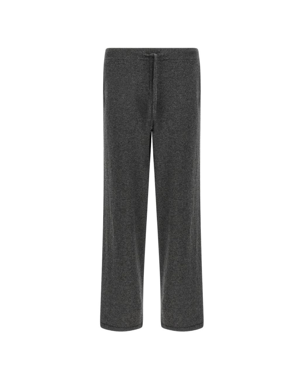 LARMERI STUDIO Gray Pantalon En Maille À Lien De Resserrage
