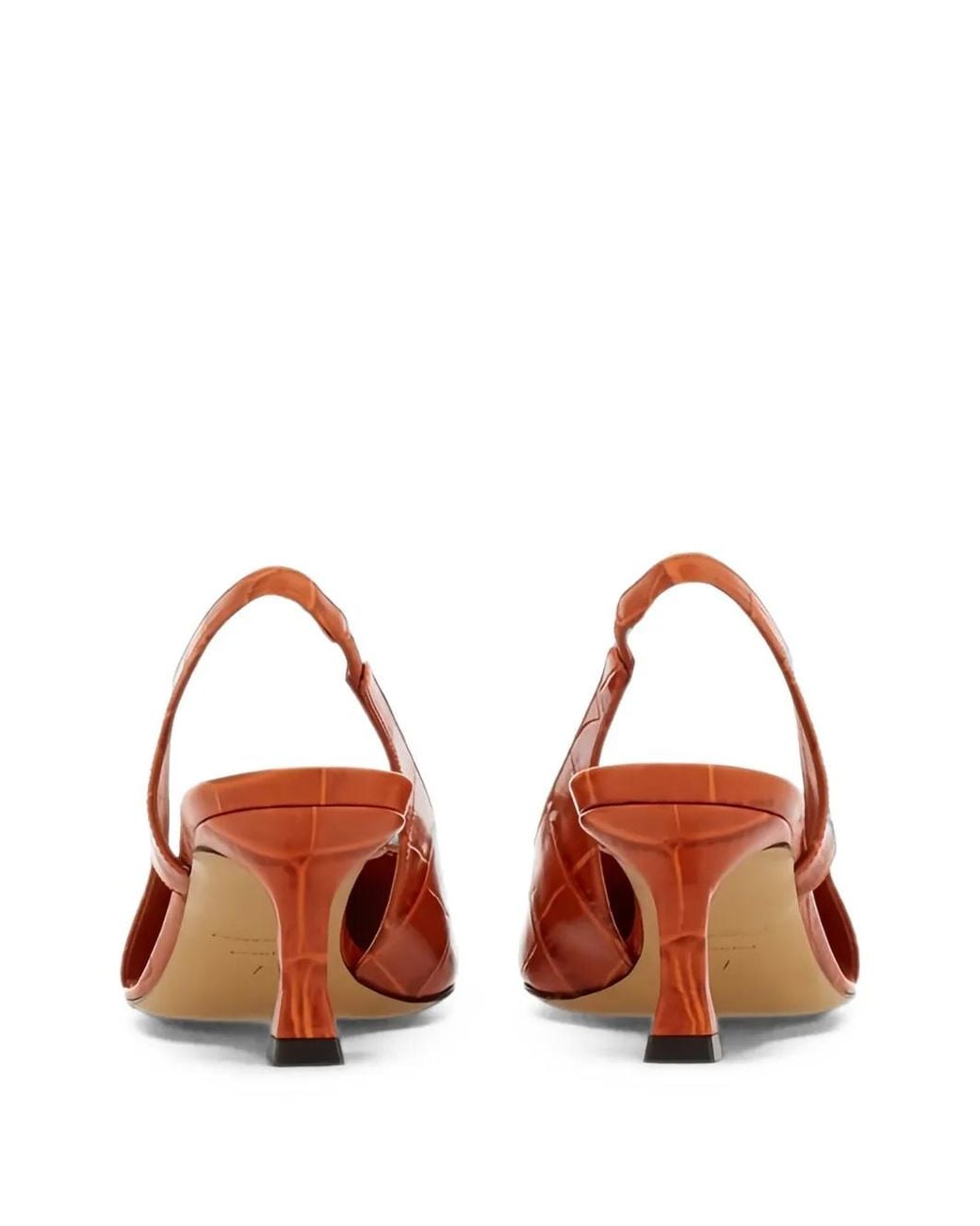Ferragamo Pink Zarula Embossed Pointed-Toe Pumps