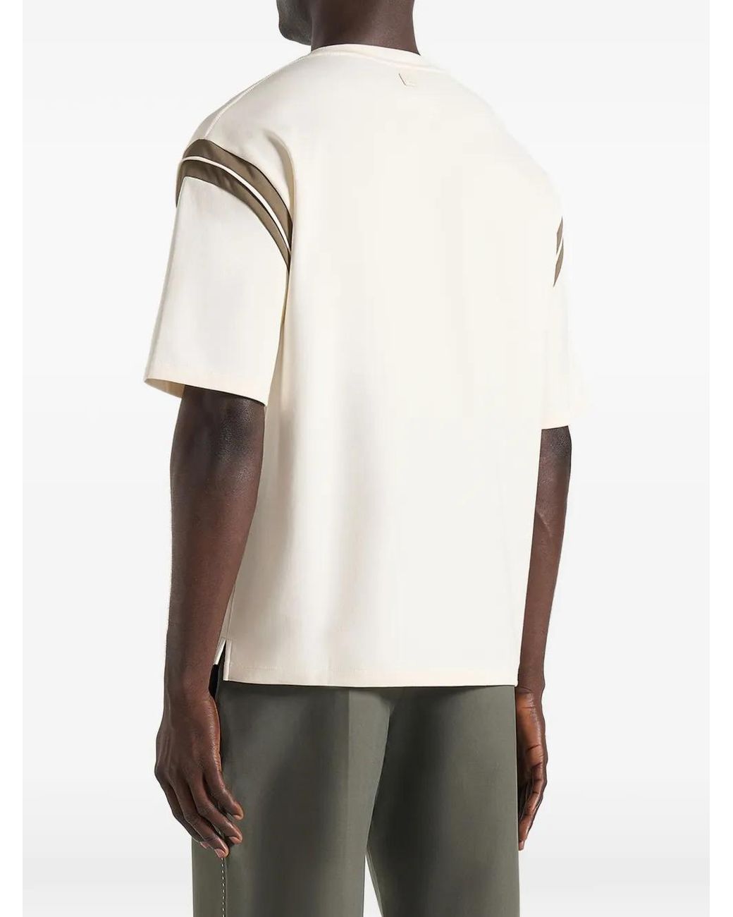 Manière De Voir Natural Georges Varsity Cotton T-Shirt for men