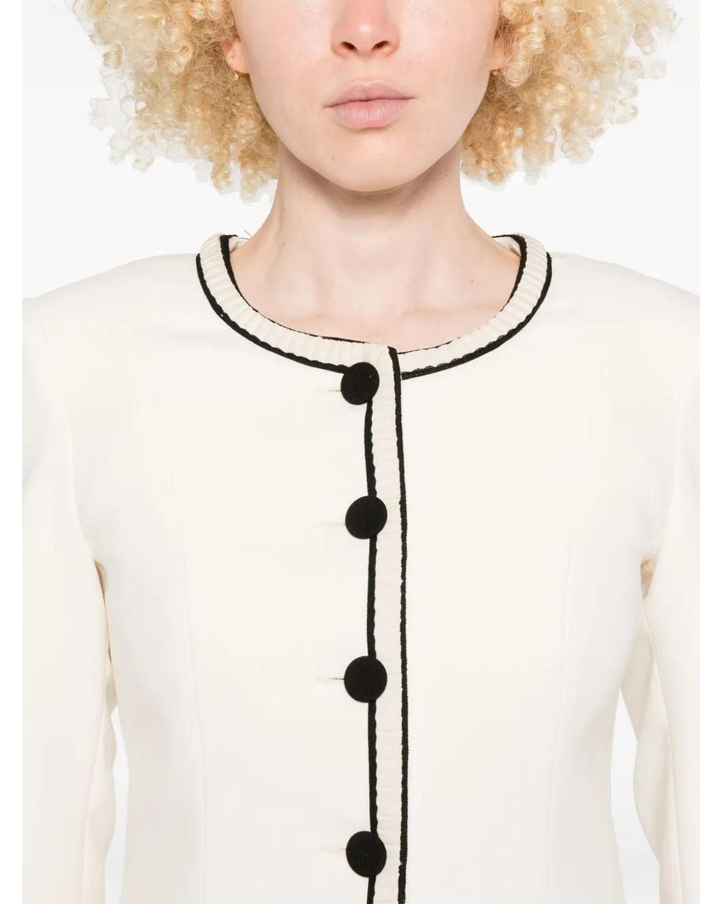 Nissa Natural Single-Breasted Suit Jacket