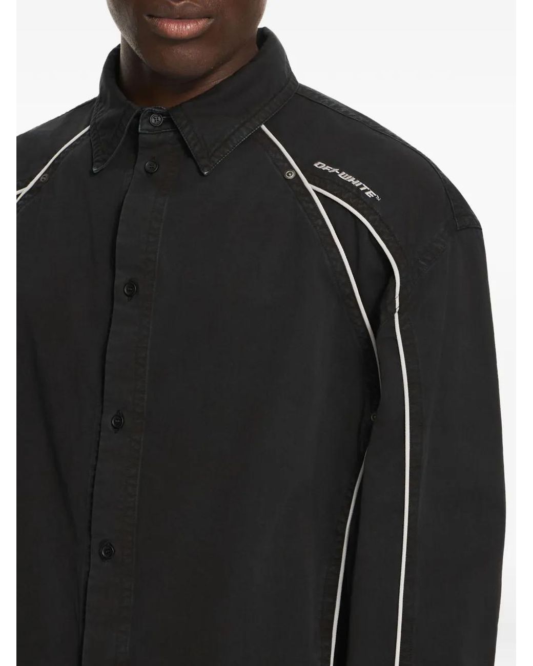 Off-White c/o Virgil Abloh Black Owr Piped Cotton Shirt for men