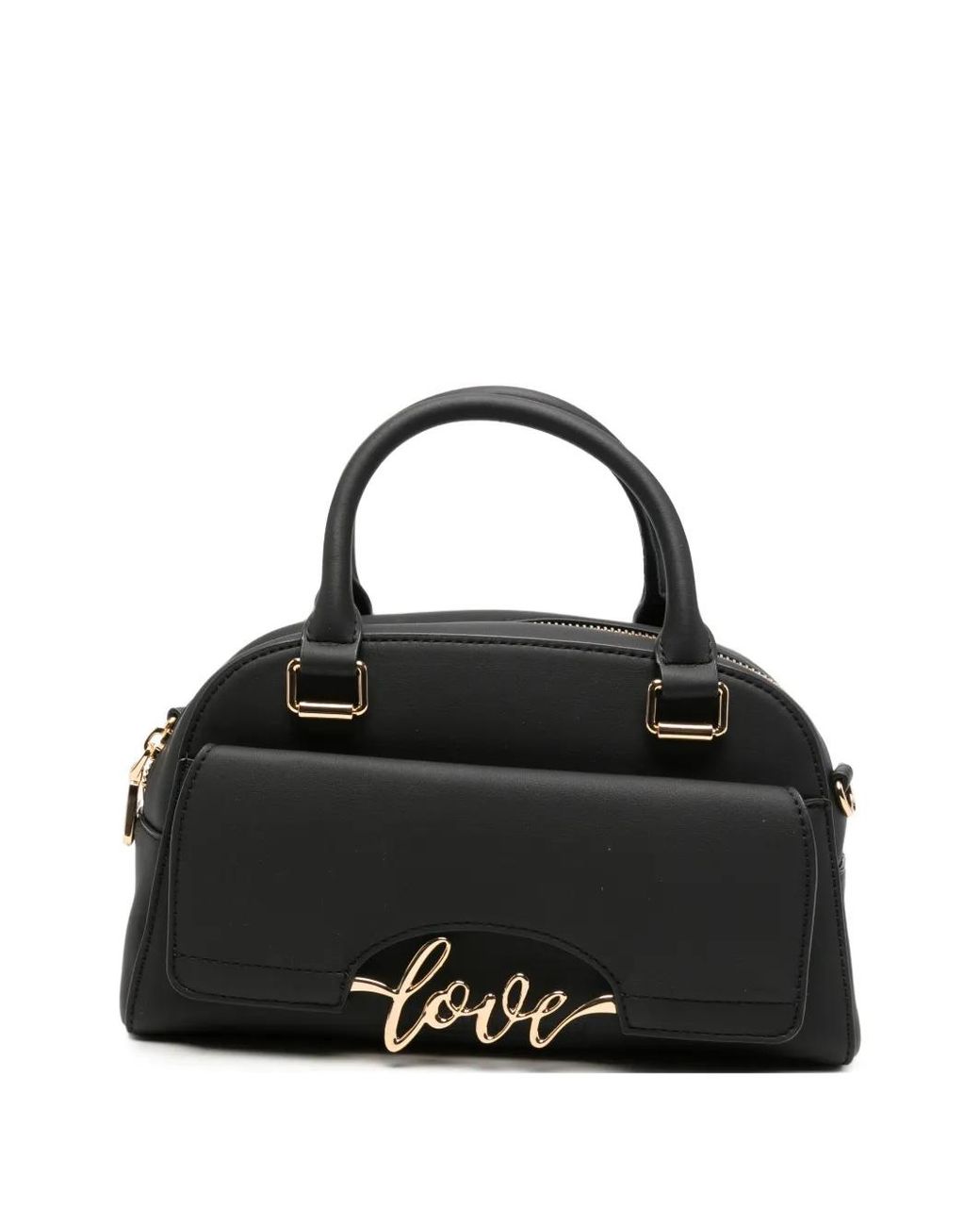 Love Moschino Black Logo-Plaque Tote Bag