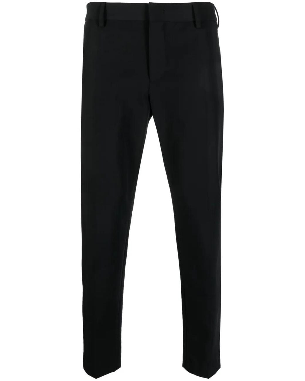 PT Torino Black Straight-Leg Tailored Trousers for men