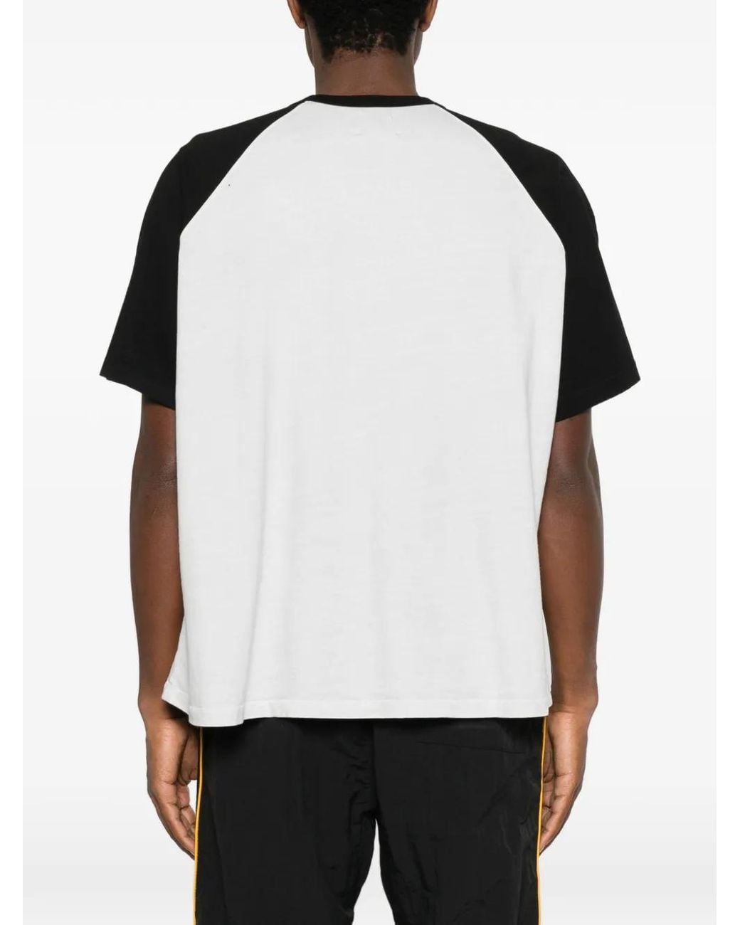 Rhude Black Logo-Print Raglan-Sleeve T-Shirt for men