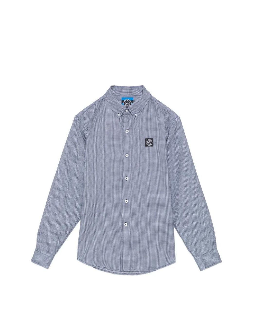 SPORT b. by agnès b. Blue Chemise À Carreaux Ornée D'Un Logo Patché for men