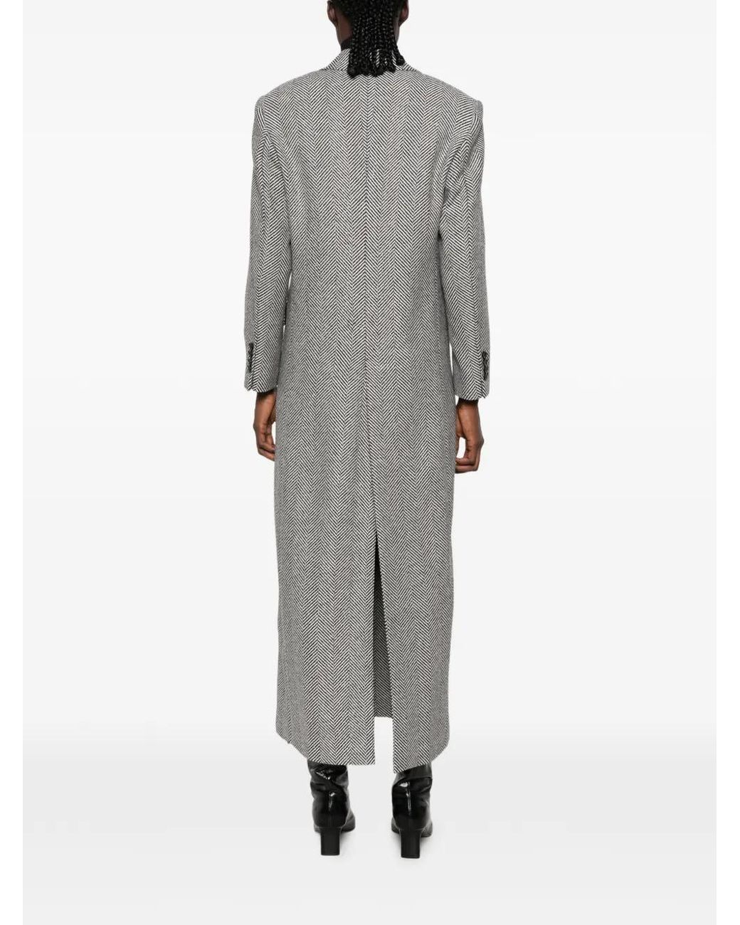 Eraldo Gray Herringbone Double-Breasted Coat