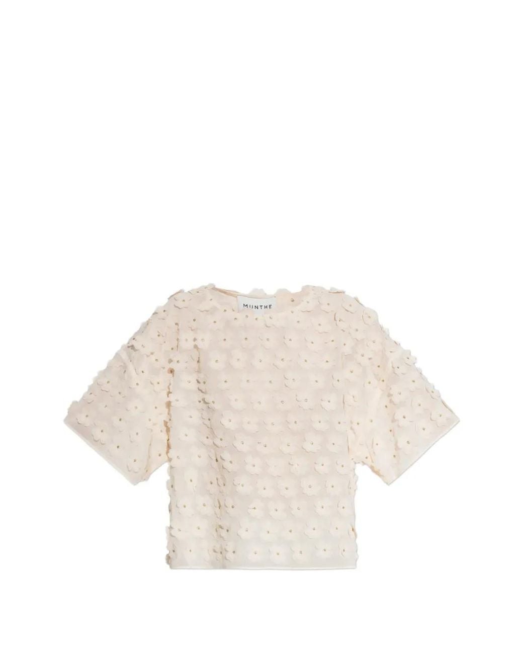 Munthe White Floral-Applique Blouse
