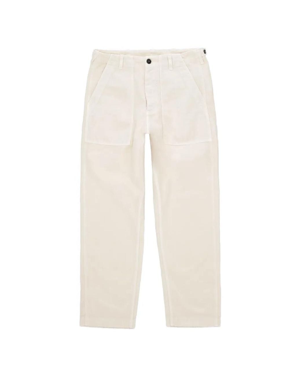 Fortela White Newfatigue Patch-Pocket Trousers for men