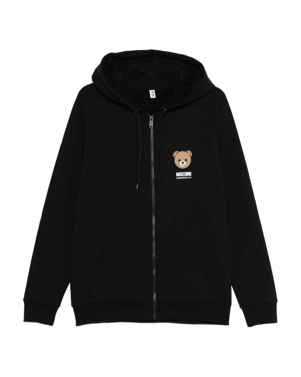 Moschino Black Teddy-Print Zip-Up Loungewear for men