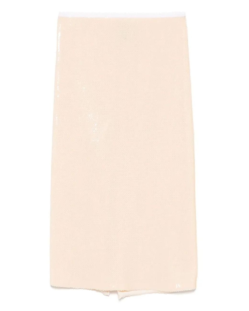 Semicouture Natural Meghan Midi Skirt