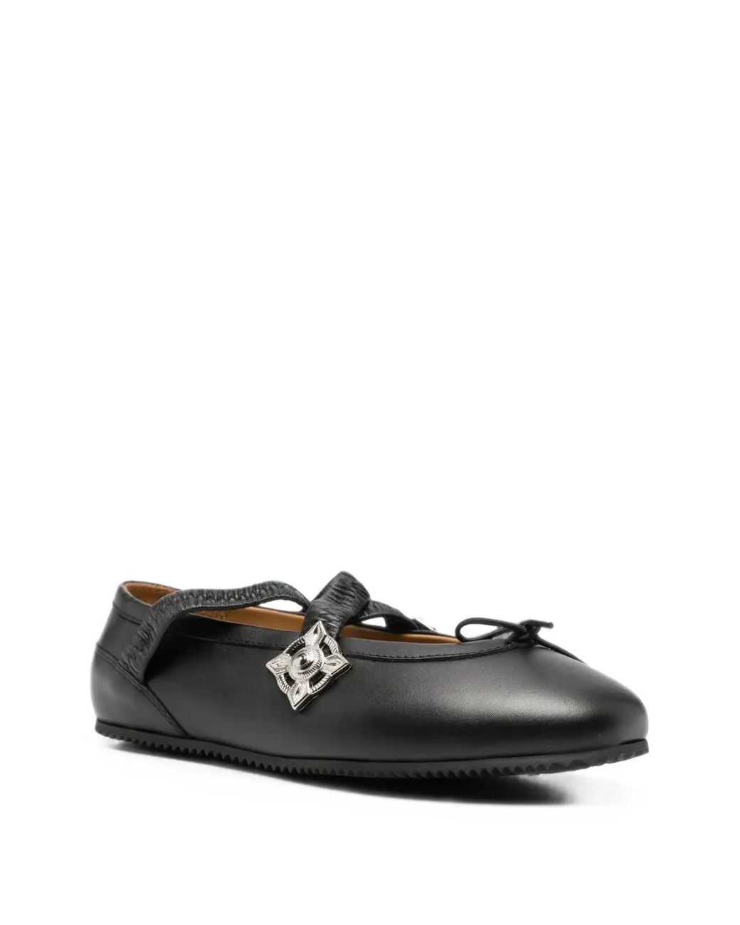 Toga White Elasticated-Strap Ballet Flats
