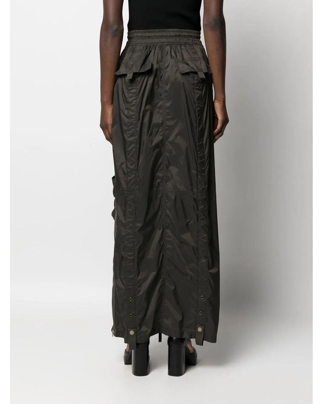 DIESEL Khaki O-Crep Maxi Skirt in Black | Lyst