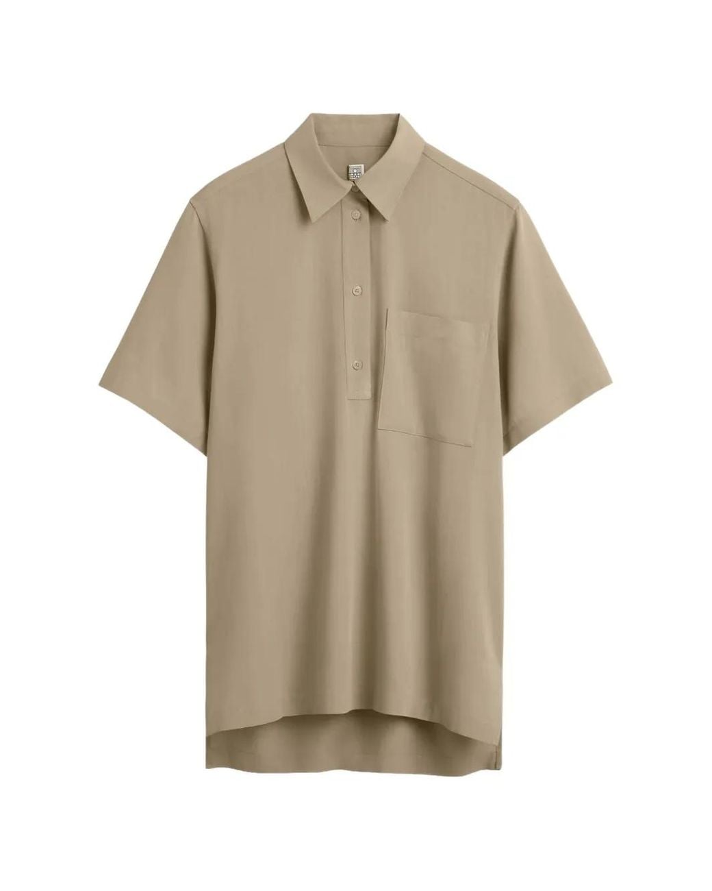 Totême Natural Fluid Polo Shirt Overcast Beige