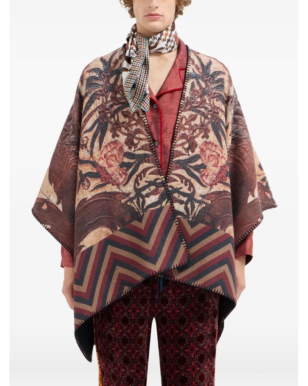 Pierre Louis Mascia Pink Patterned Square Scarf