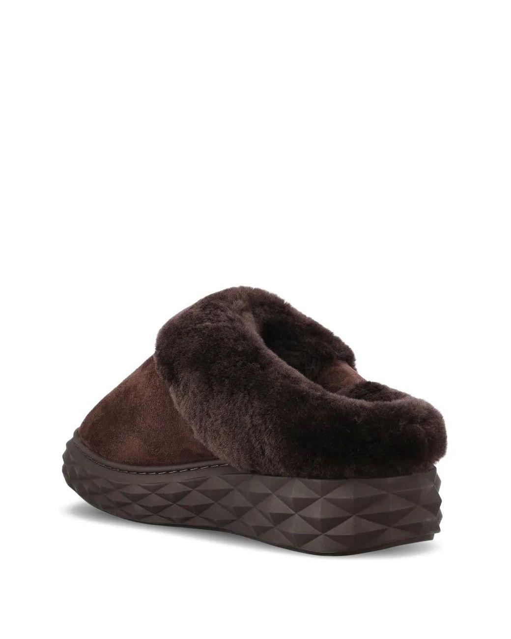 Jimmy Choo Brown Diamond Maxi Mules