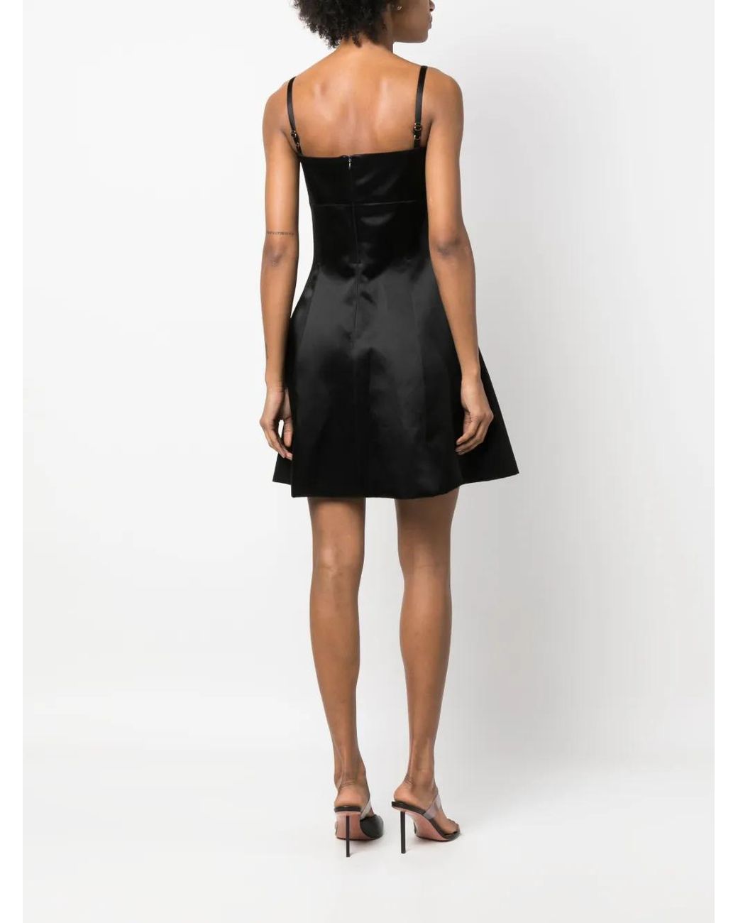 Patou Black Cut-Out Detail A-Line Minidress