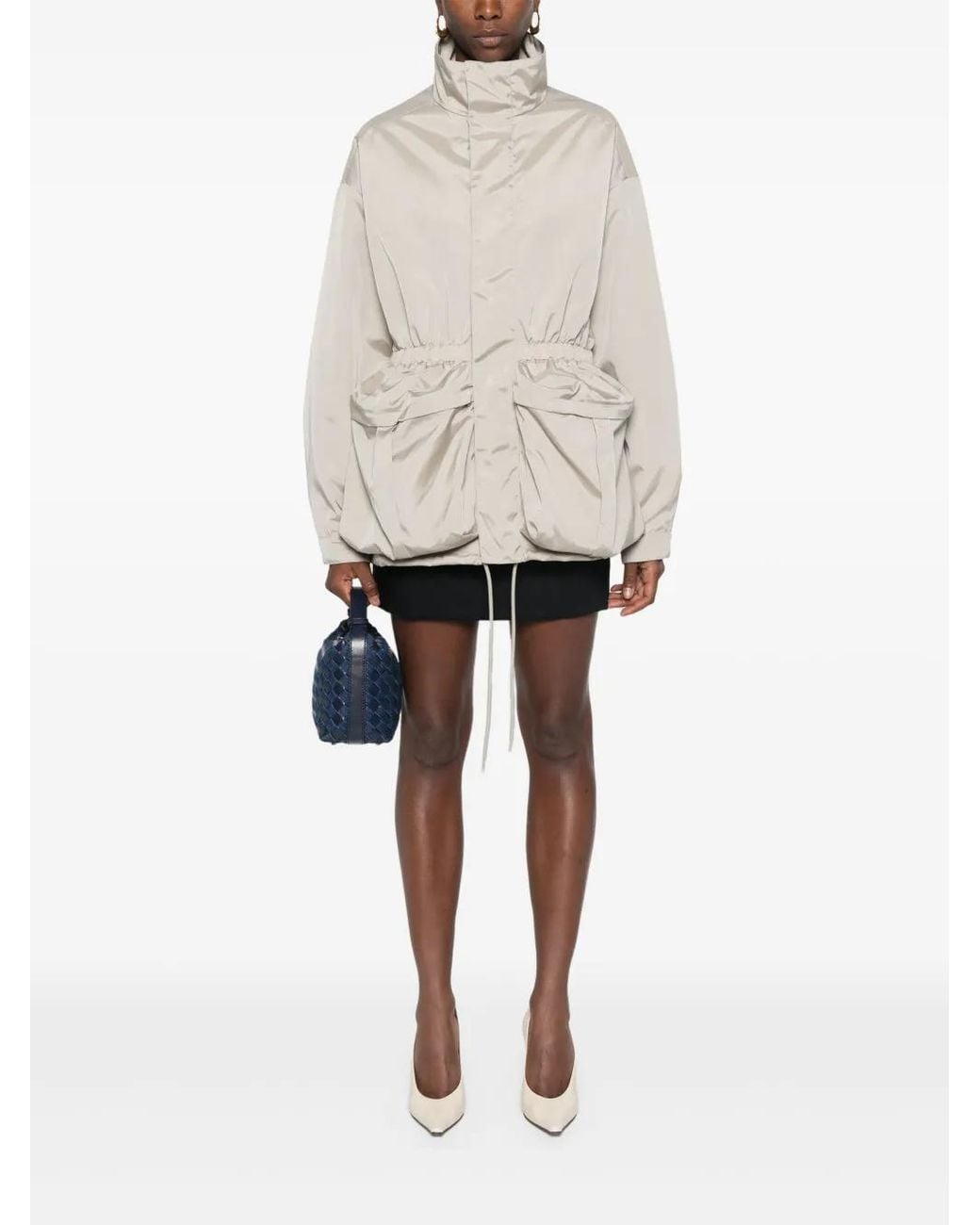 Wardrobe NYC White Drawstring Zip-Up Parka