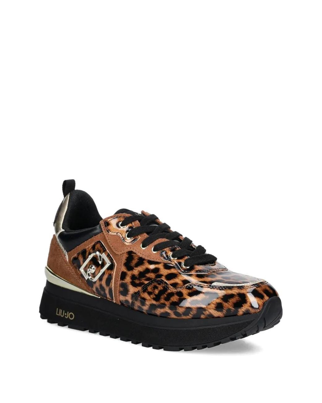 Liu Jo Brown Leopard-Print Sneakers