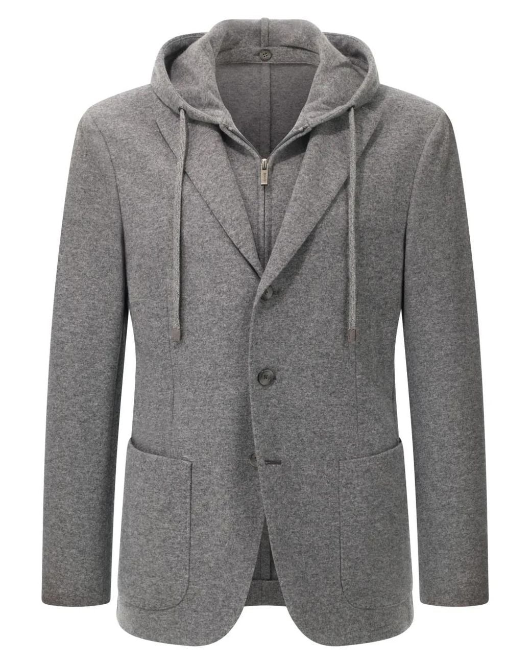 Boggi Gray Madison Hooded Blazer for men