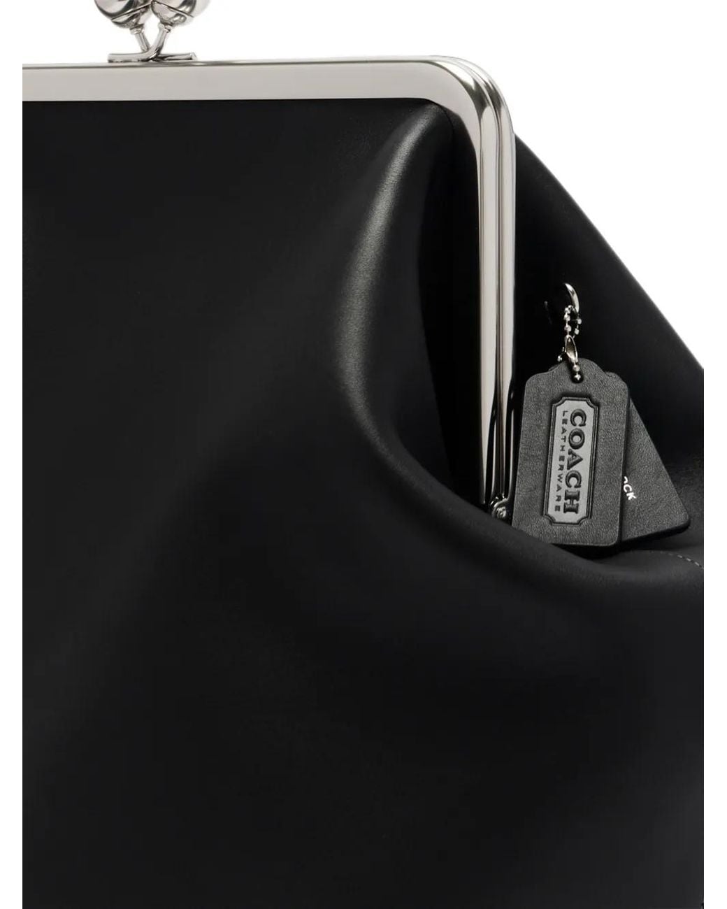 COACH Black Large Kisslock Frame Bag