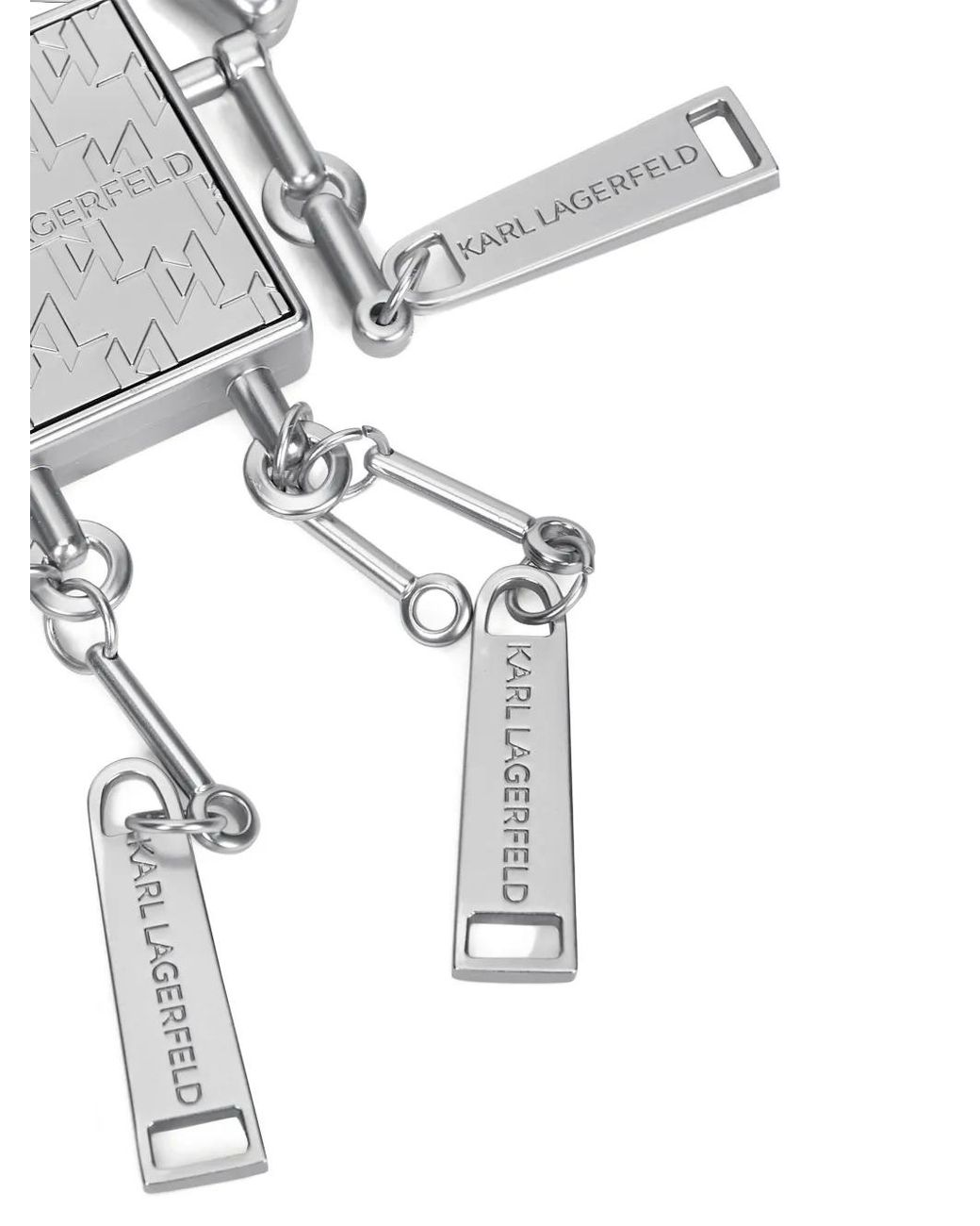 Karl Lagerfeld White Ikon Robot Keychain for men