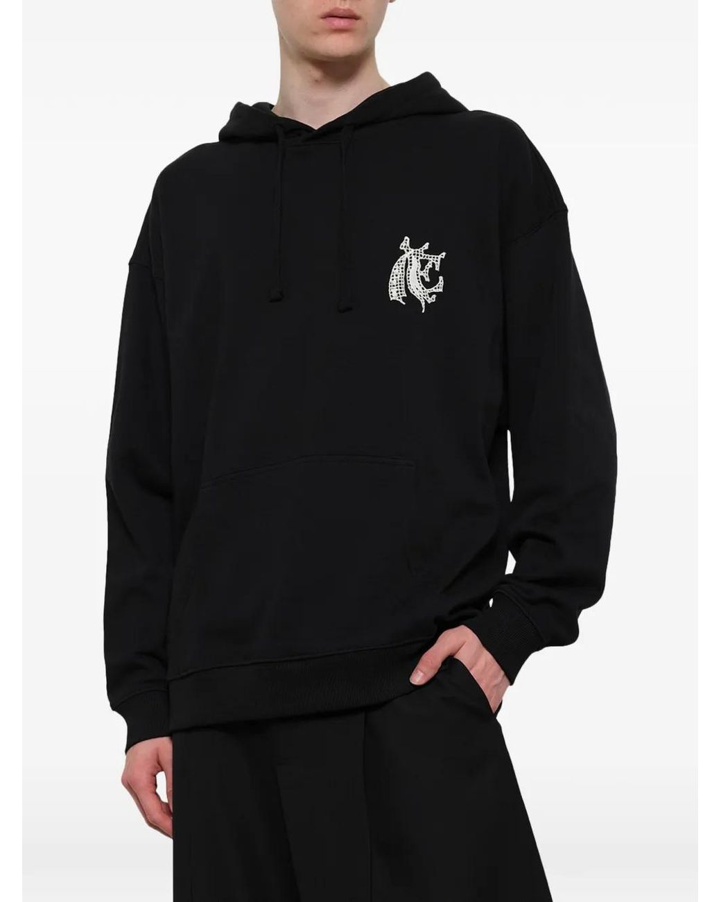 Egonlab Black Hermine-Print Hoodie for men