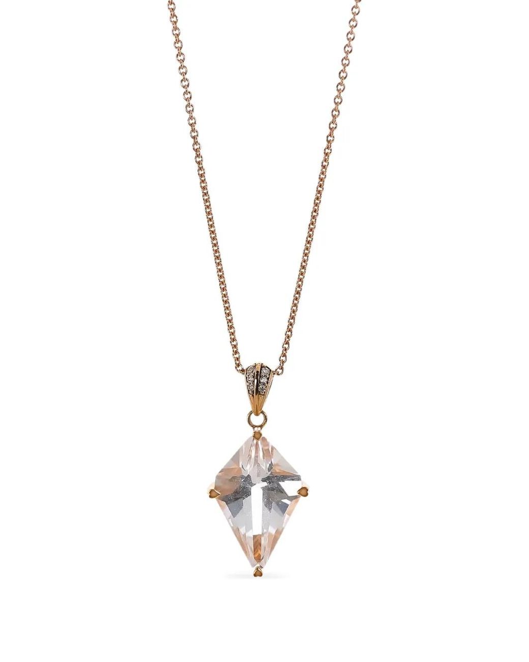 Lisa Nik Metallic 18Kt Rose Kite Quartz Necklace