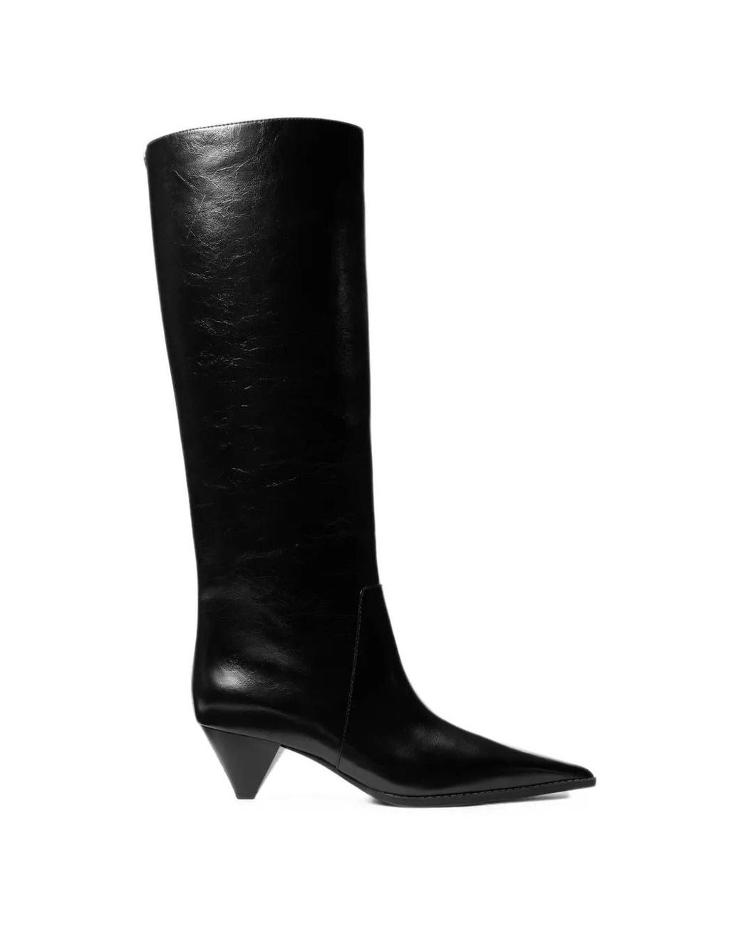 Michael Kors Black Jayla Crinkled Leather Boots