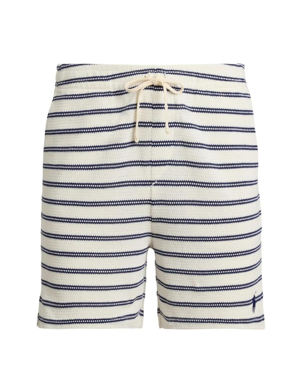 Polo Ralph Lauren Gray Striped-Pattern Drawstring Shorts for men
