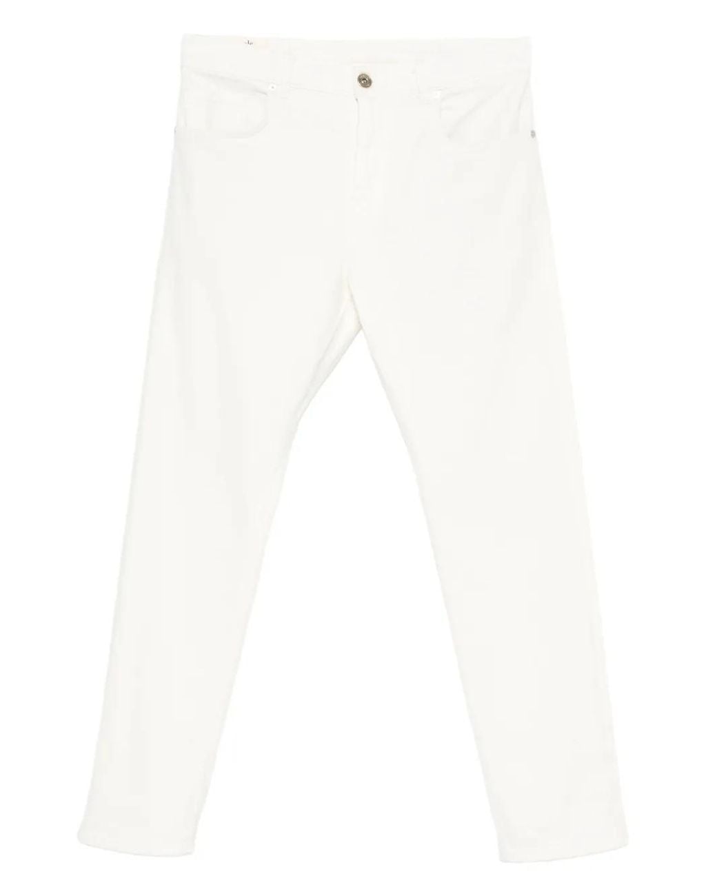Eleventy White Five-Pocket Trousers for men