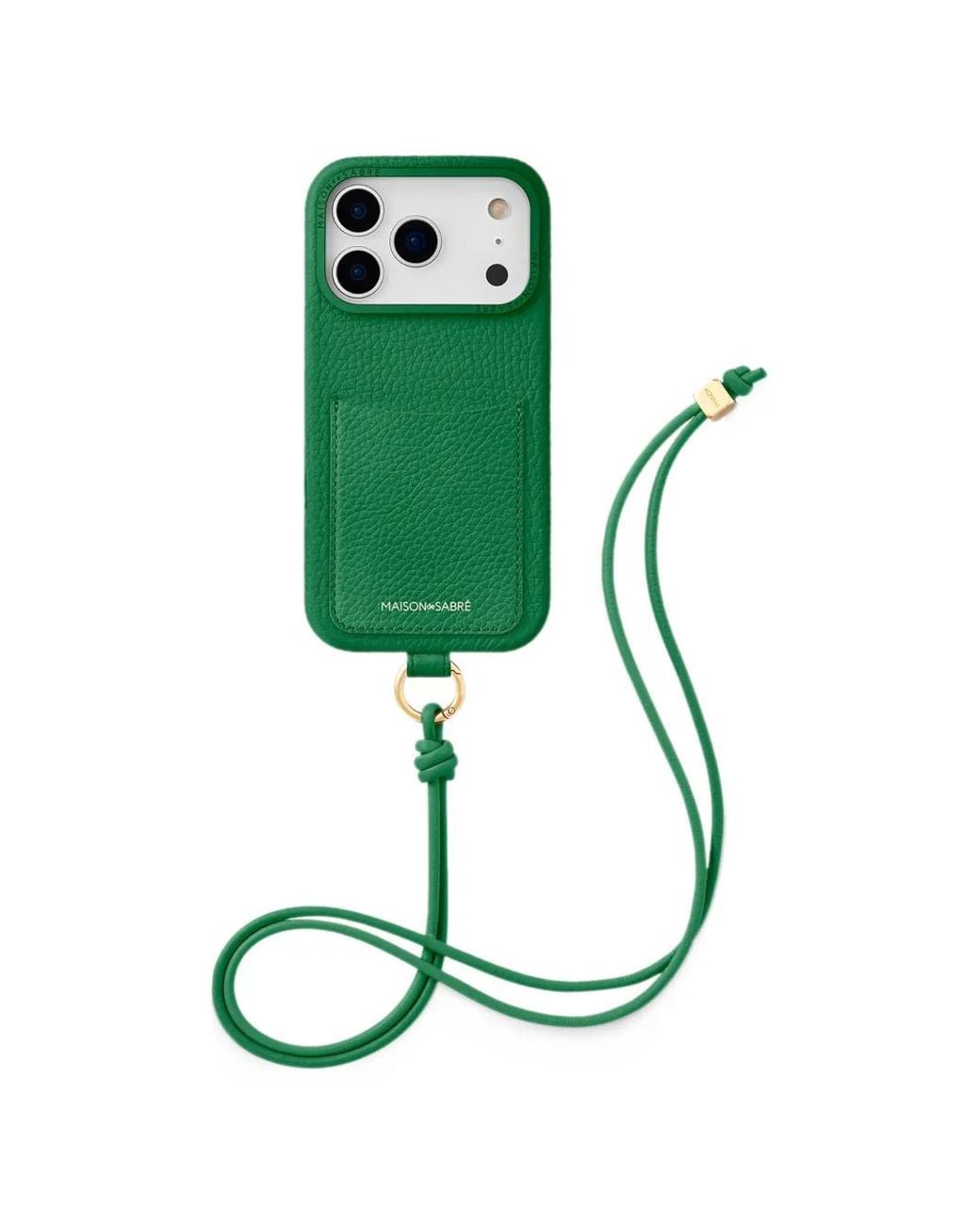 Maison De Sabre Green Sling Leather Iphone 18 Pro Max Phone Case