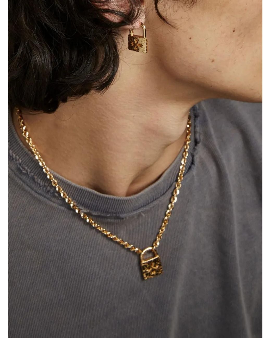 Emanuele Bicocchi Metallic Logo-Lock Earrings