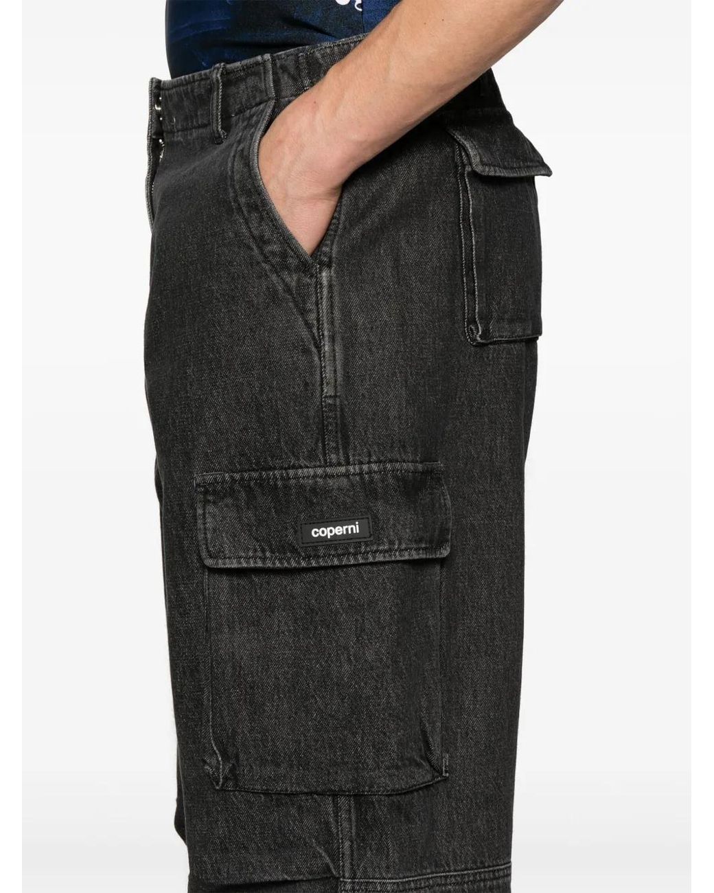 Coperni Black Wide-Leg Cargo Jeans for men