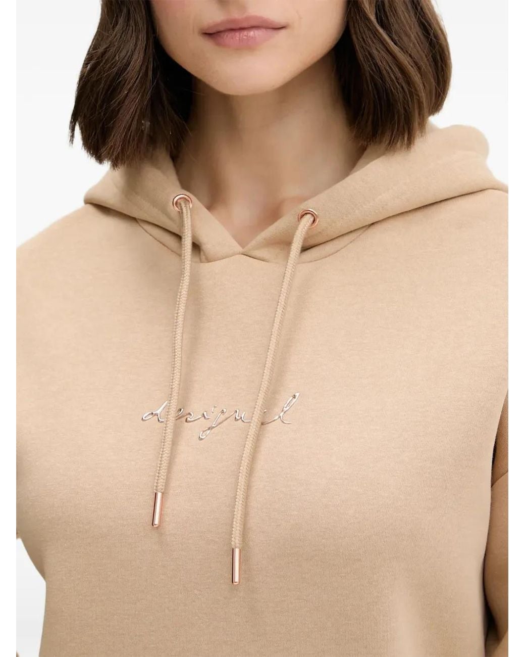 Desigual Natural Drawstring Hoodie