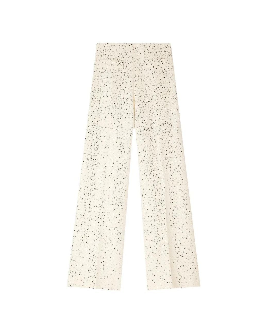 Sandro Natural Geometric Sequin Trousers