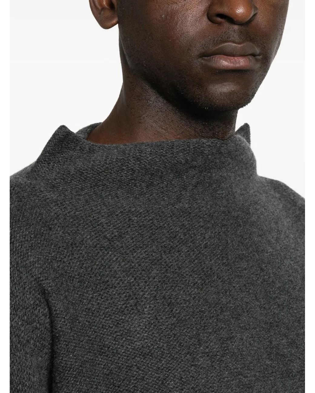 Daniela Gregis Black Dropped-Shoulder Sweater for men